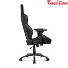 Black And Gray Leather Gaming Chair 360 Degree Swivel Rotation Fire - Retardant