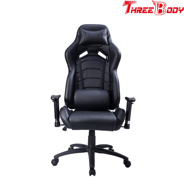 Leather Executive Racing Office Chair , Black Racing Style Office Chair