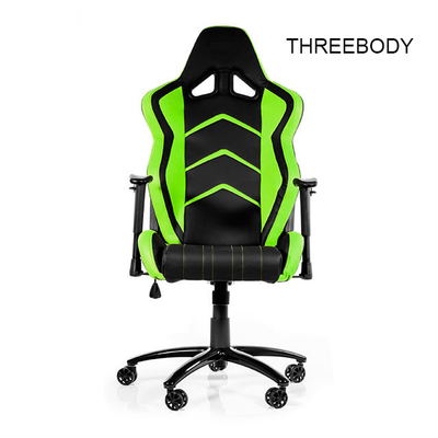 360 Degree Gaming Chair Durable , Black And Green Racing Seat Gaming Chair