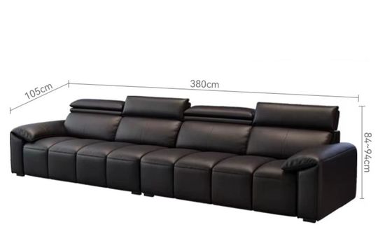 Italian Modern Simple Cat Claw Living Room Leather Sofa 380*105*94CM